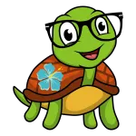 Retail | National Mobility Sales Akamai Mobility turtle mascot with hibiscus flower on shell