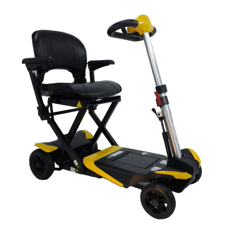 Automatic folding Transformer S3026 mobility scooter with lightweight design and spacious seat, ideal for travel in Maui.